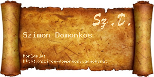 Szimon Domonkos névjegykártya