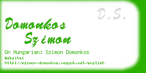 domonkos szimon business card